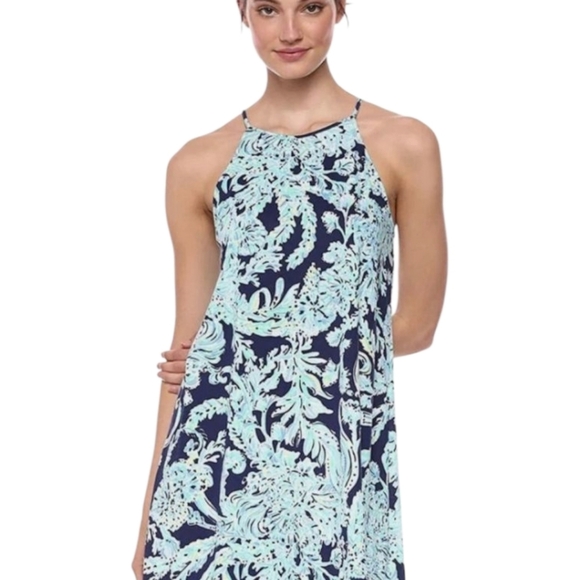 Lilly Pulitzer Margot Swing Dress In High Tide Scuba - Picture 3 of 9